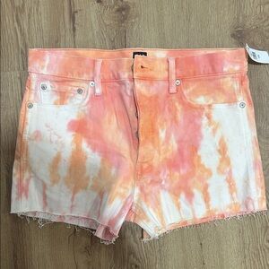 GAP Tie-Dye Orange and Pink Jean Shorts